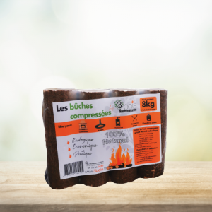 Bûches de bois compressé 3bois – pack de 4 bûches