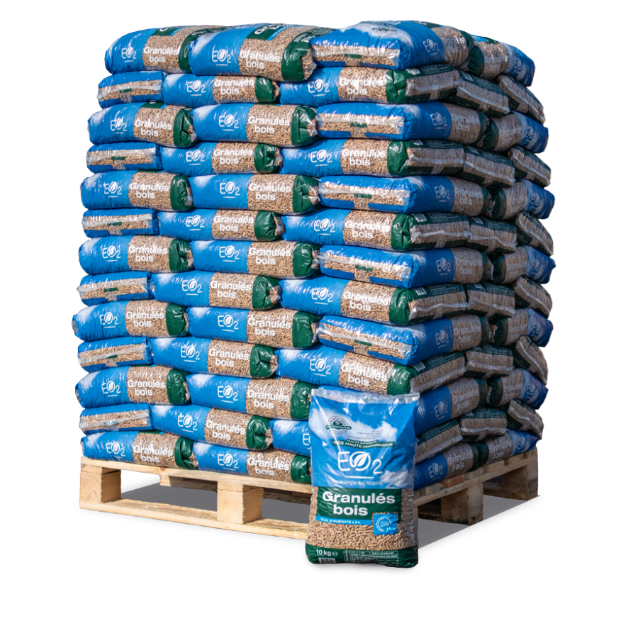 Palette de granulés de bois EO2 ( sac de 15 kg) – Image 2